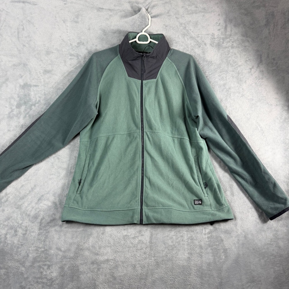 Mountain Hardwear Womens XL Green Fleece Full Zip Jacket Gorpcore Utility Layer
